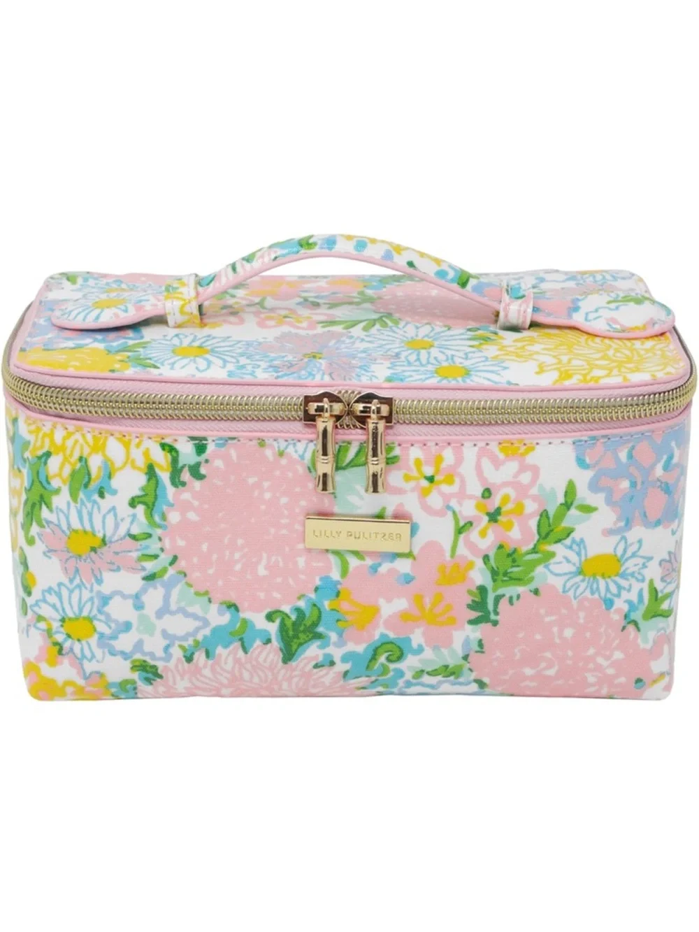 New Lilly Pulitzer Pink Floral Comestic Travel Vanity Bag